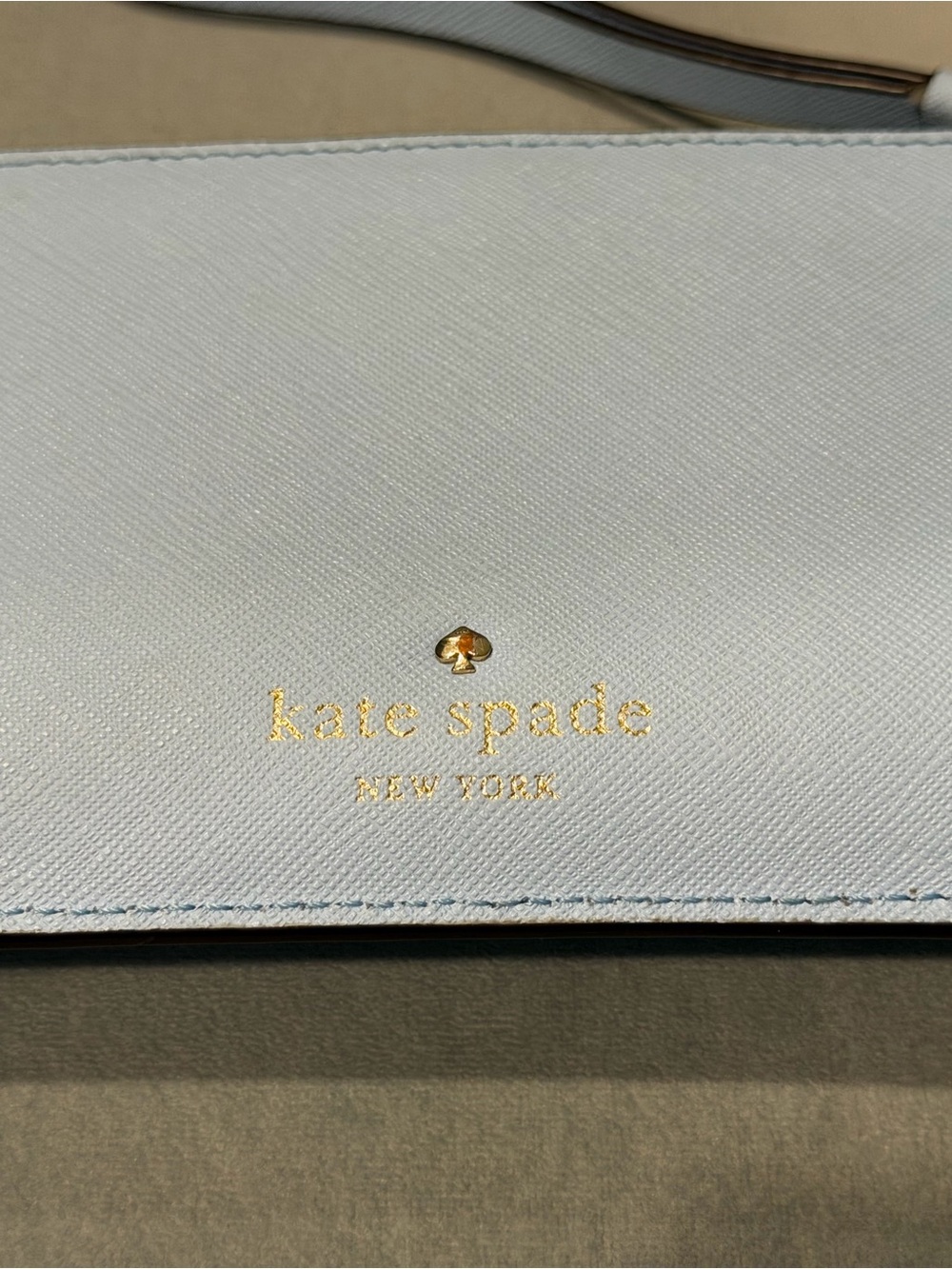 kate spade Light Blue Crossbody with Gold Logo